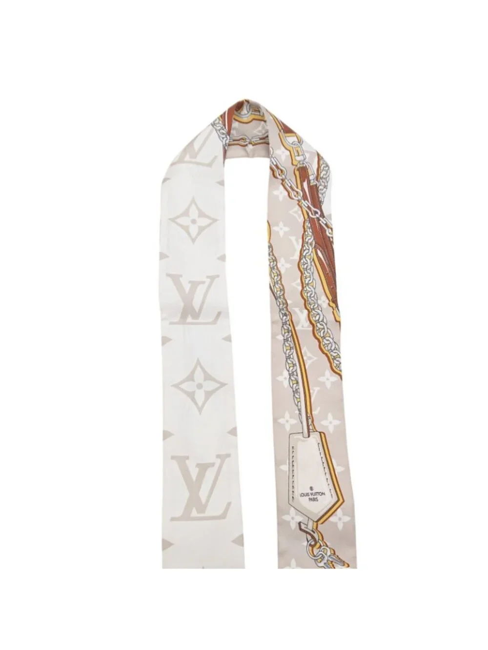 Louis Vuitton Bandeau BB Ultimate for Beige White Silk Gift Scarf